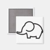 Elephant Stylistic Line Art Magnet (Vorderseite/Rückseite)