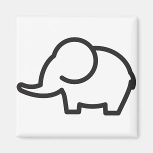 Elephant Stylistic Line Art Magnet