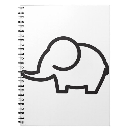 Elephant Stylistic Line Art Notizblock (Vorderseite)