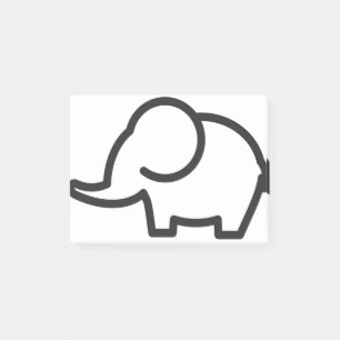 Elephant Stylistic Line Art Post-it Klebezettel