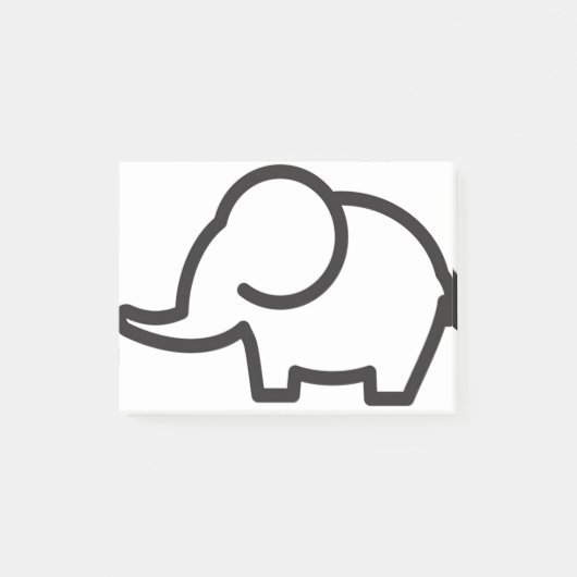 Elephant Stylistic Line Art Post-it Klebezettel (Vorderseite)