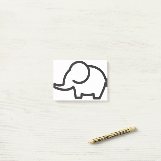 Elephant Stylistic Line Art Post-it Klebezettel (Auf Schreibtisch)