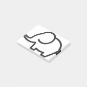 Elephant Stylistic Line Art Post-it Klebezettel (angewinkelt)