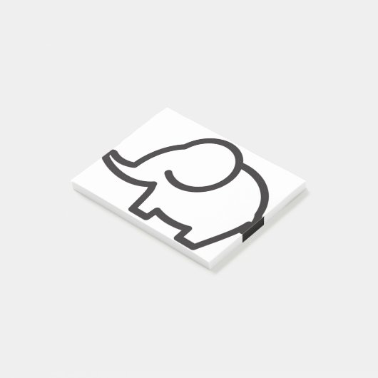 Elephant Stylistic Line Art Post-it Klebezettel (angewinkelt)