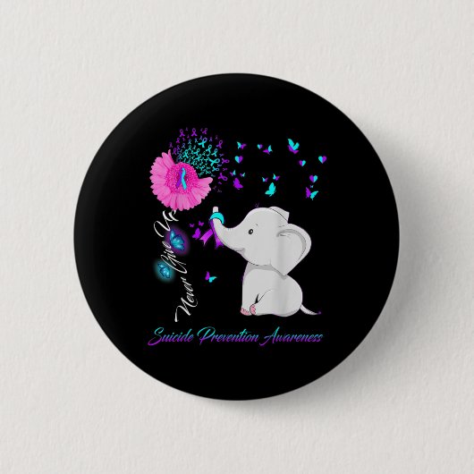 Elephant Suicide Prevention Awareness Ribbon Gif Button (Vorderseite)