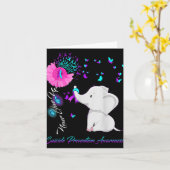 Elephant Suicide Prevention Awareness Ribbon Gif Karte (Gelbe Blume)