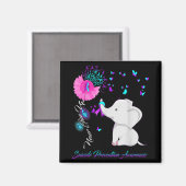 Elephant Suicide Prevention Awareness Ribbon Gif Magnet (Vorderseite/Rückseite)