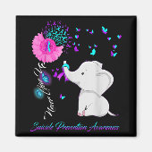 Elephant Suicide Prevention Awareness Ribbon Gif Magnet (Vorne)