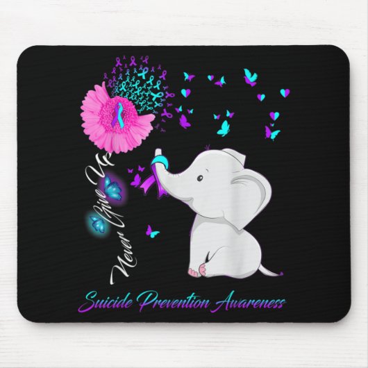Elephant Suicide Prevention Awareness Ribbon Gif  Mousepad (Vorne)