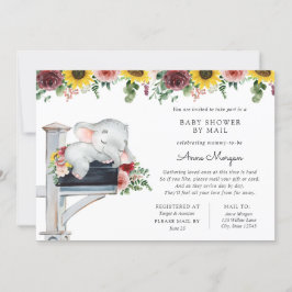 Elephant Sunflower and Rose Kinderdusche per Mail Einladung