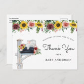 Elephant Sunflower Baby Dusche by Mail Danke Postkarte (Vorne/Hinten)