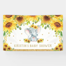 Elephant Sunflower Baby Showday Hintergrund