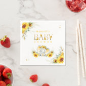 Elephant Sunflower Baby Shower Gender Neutral Serviette (Beispiel)