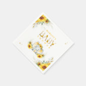 Elephant Sunflower Baby Shower Gender Neutral Serviette (Ecke)