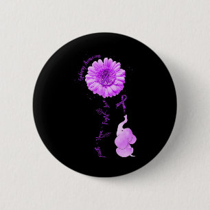 Elephant Sunflower Faith Hope Kämpfen Liebe Epilep Button