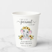 Elephant Sunflowers Baby Girl Dusche Pappbecher (Rückseite)