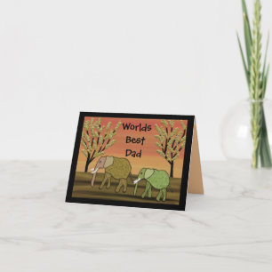 Elephant Sunset Best Vater Card Karte
