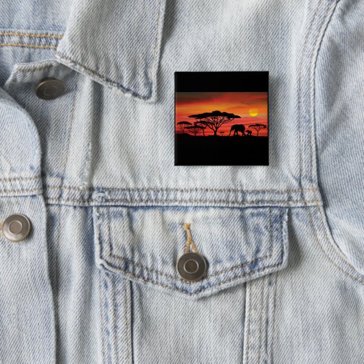 Elephant Sunset Button (Beispiel)