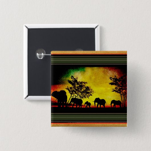 Elephant Sunset Button (Vorne & Hinten)