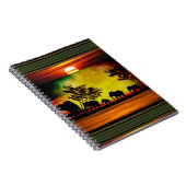 Elephant Sunset Notebook Notizblock (Rechte Seite)