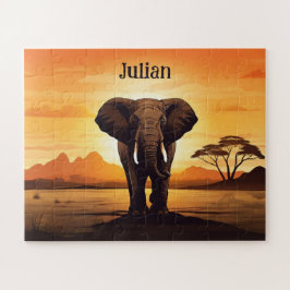 Elephant Sunset Puzzle