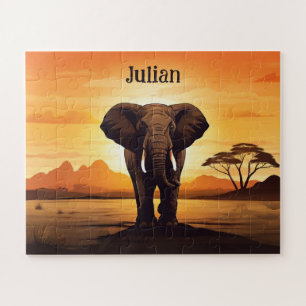 Elephant Sunset Puzzle