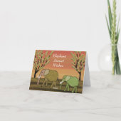 Elephant Sunset Seasons Card Feiertagskarte (Rückseite)