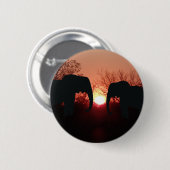 Elephant Sunset Silhouette Button (Vorne & Hinten)