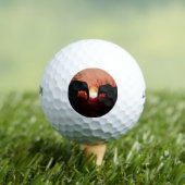 Elephant Sunset Silhouette Golfball (Insitu T-Shirt)