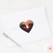 Elephant Sunset Silhouette Herz-Aufkleber (Umschlag)