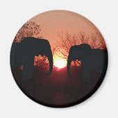 Elephant Sunset Silhouette Magnet (Vorne)