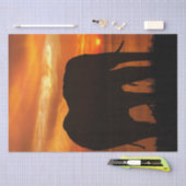 Elephant Sunset Silhouette Seidenpapier (Handwerk)
