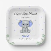 Elephant Sweet Little Peanut Boy Baby Dusche Pappteller (Vorderseite)