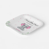 Elephant Sweet Little Peanut Girl Babydusche Pappteller (Gewinkelt)