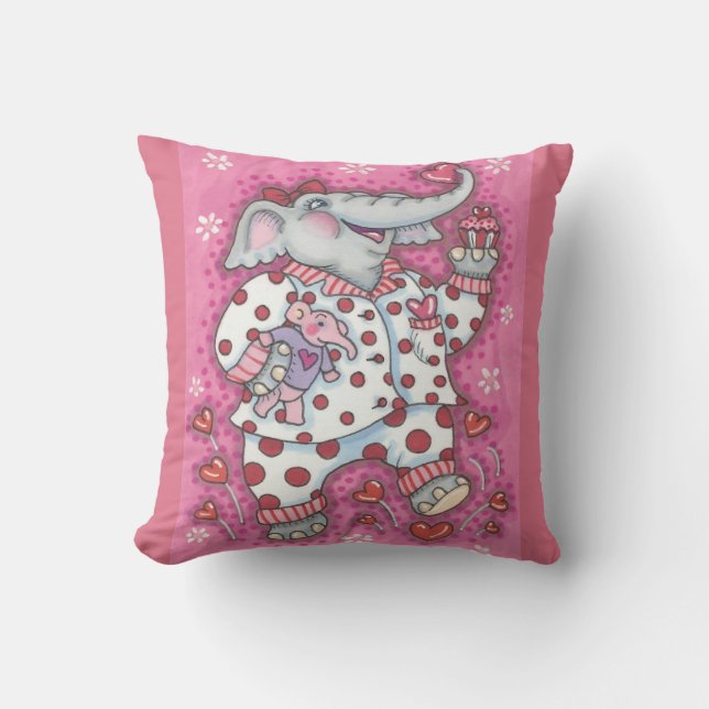 Elephant Sweetheart VALENTINE THROW PILLOW Kissen (Vorderseite)