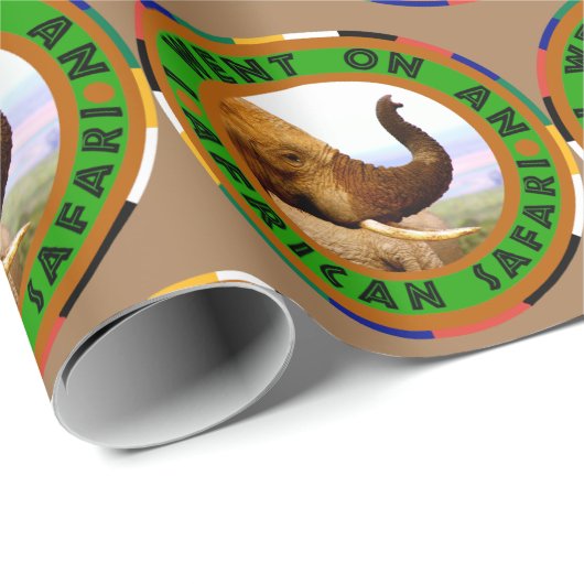 Elephant szensiert afrikanisches Safari Wrapping P Geschenkpapier (Rolleneckpunkt)
