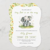 Elephant Theme Kinderdusche Einladung (Vorne/Hinten)