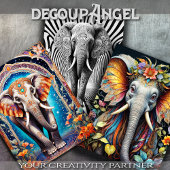 Elephant Theme Set - Decoupage - Geschenkpapier Set