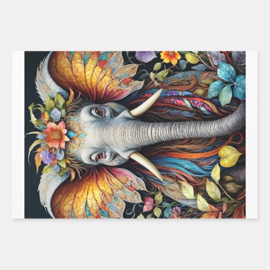 Elephant Theme Set - Decoupage - Geschenkpapier Set (Vorderseite)