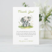 Elephant Themed Baby Dusche Danke Karte (Stehend Vorderseite)