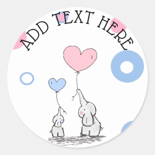 Elephant Themed Baby Shower Stickers (Vorderseite)