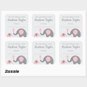 Elephant Themed Buchzeichen Sticker Blue Baby Dusc (Blatt)