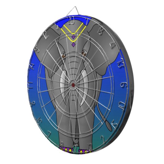 Elephant Themed Dartboard Dartscheibe (Vorderseite rechts)