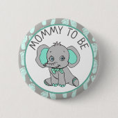 Elephant Themed Mama to Be Baby Shower Button (Vorderseite)