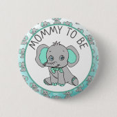 Elephant Themed Mama to Be Baby Shower Button (Vorderseite)