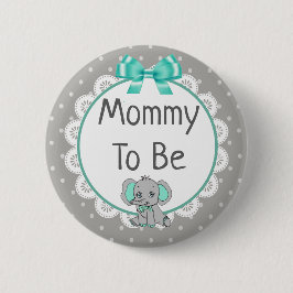 Elephant Themed Mama to Be Baby Shower Button