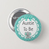 Elephant Themed Tante to Be Baby Shower Button (Vorne & Hinten)