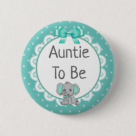 Elephant Themed Tante to Be Baby Shower Button