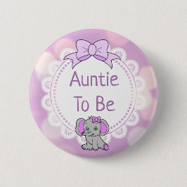 Elephant Themed Tuntie to Be Baby Shower Button