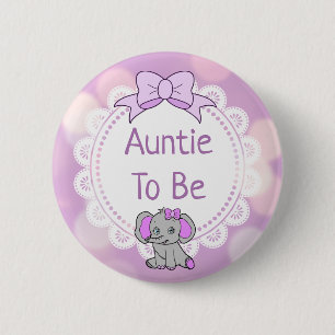 Elephant Themed Tuntie to Be Baby Shower Button